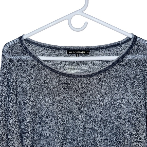 Rag & Bone Skye Linen Pullover In Navy - Picture 5 of 8